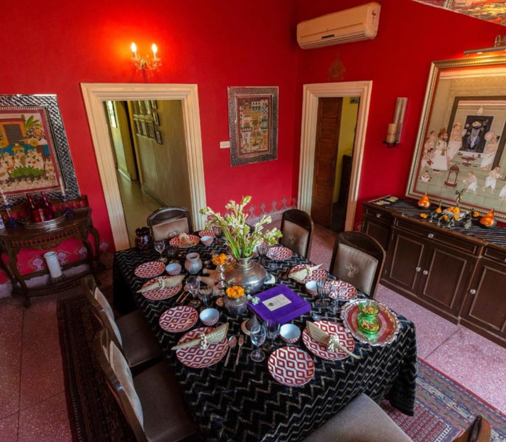 The Artists Mansion is a stunning, colourful Air bnb in Jaipur.